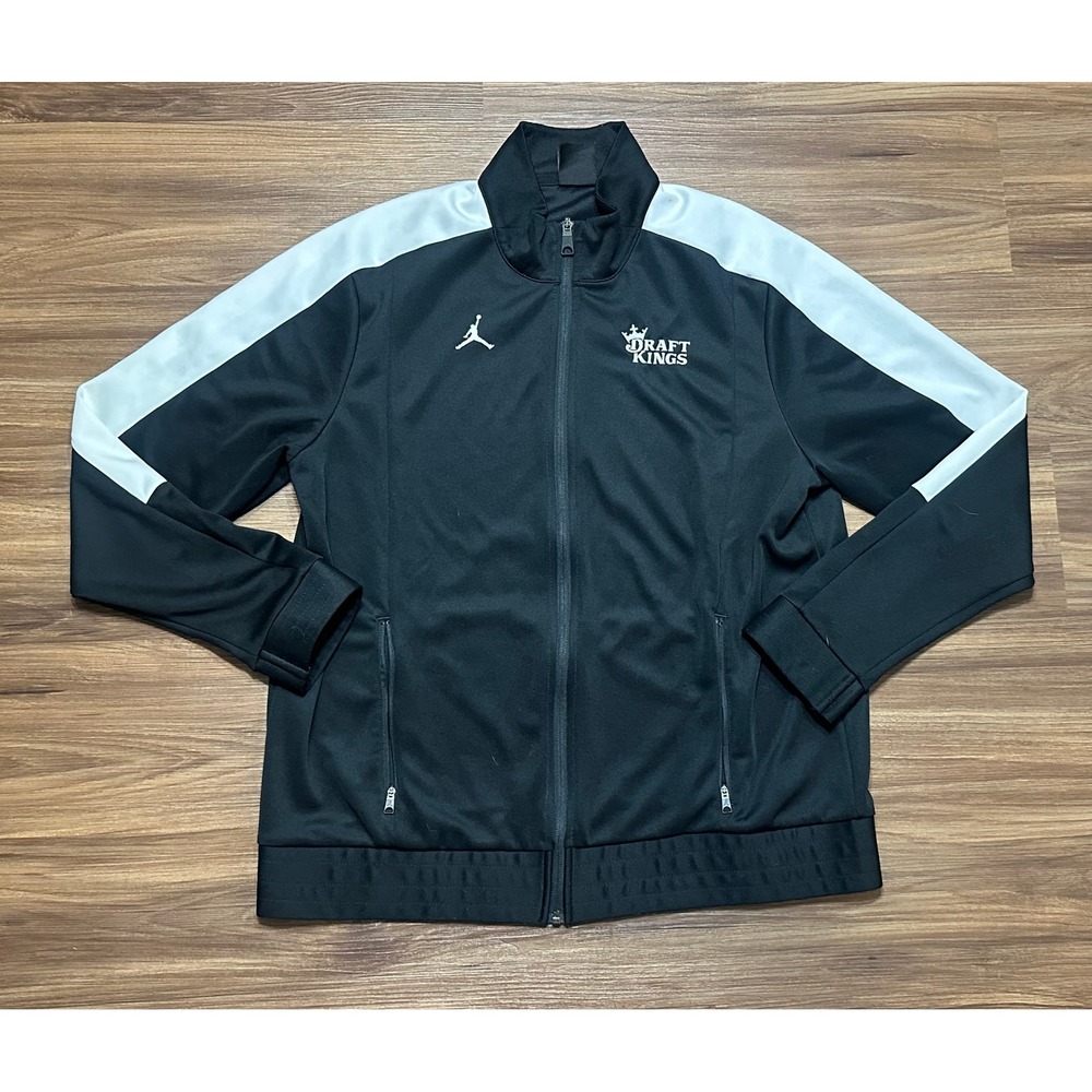 Jordan Men's Team Full Zip Warm Up Jacket Draft Kings Logo Black/White Sz XL